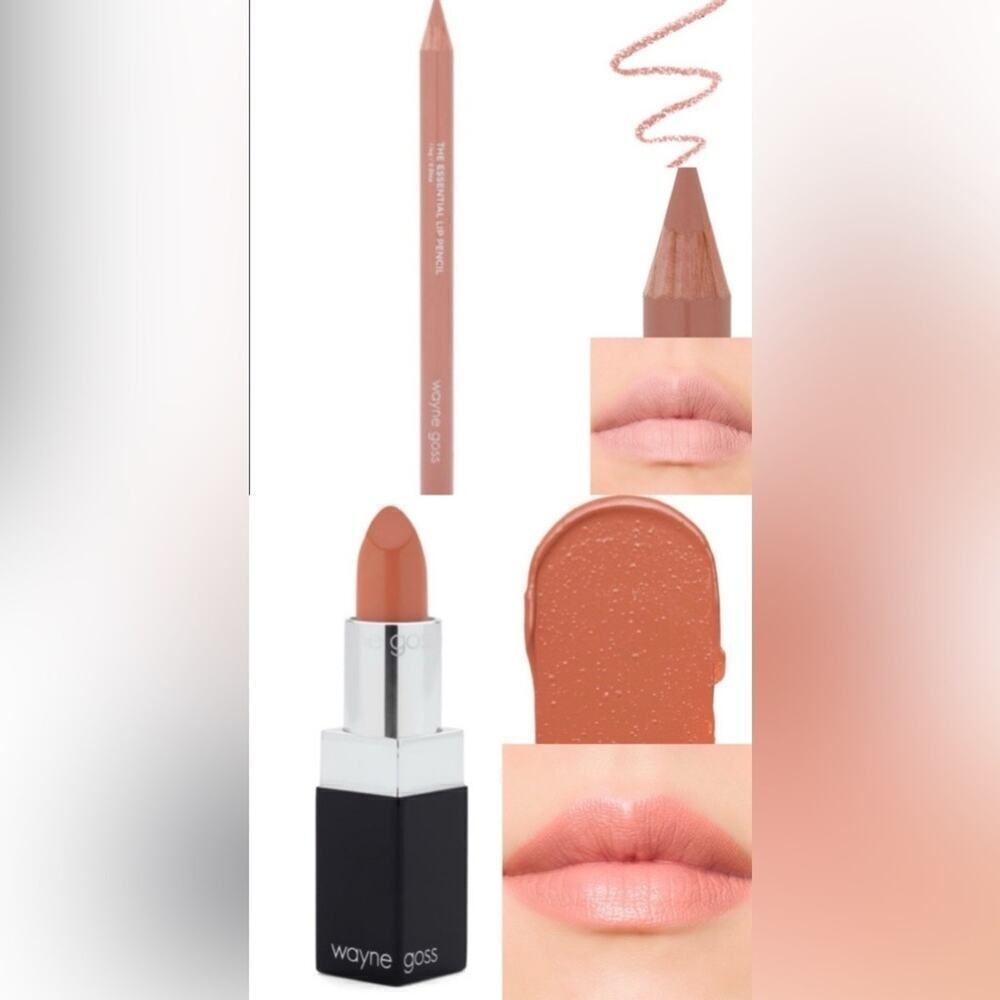 Wayne Goss The Essential Lip Pencil-light Nude & Luxury Cream Lipstick-Cashew